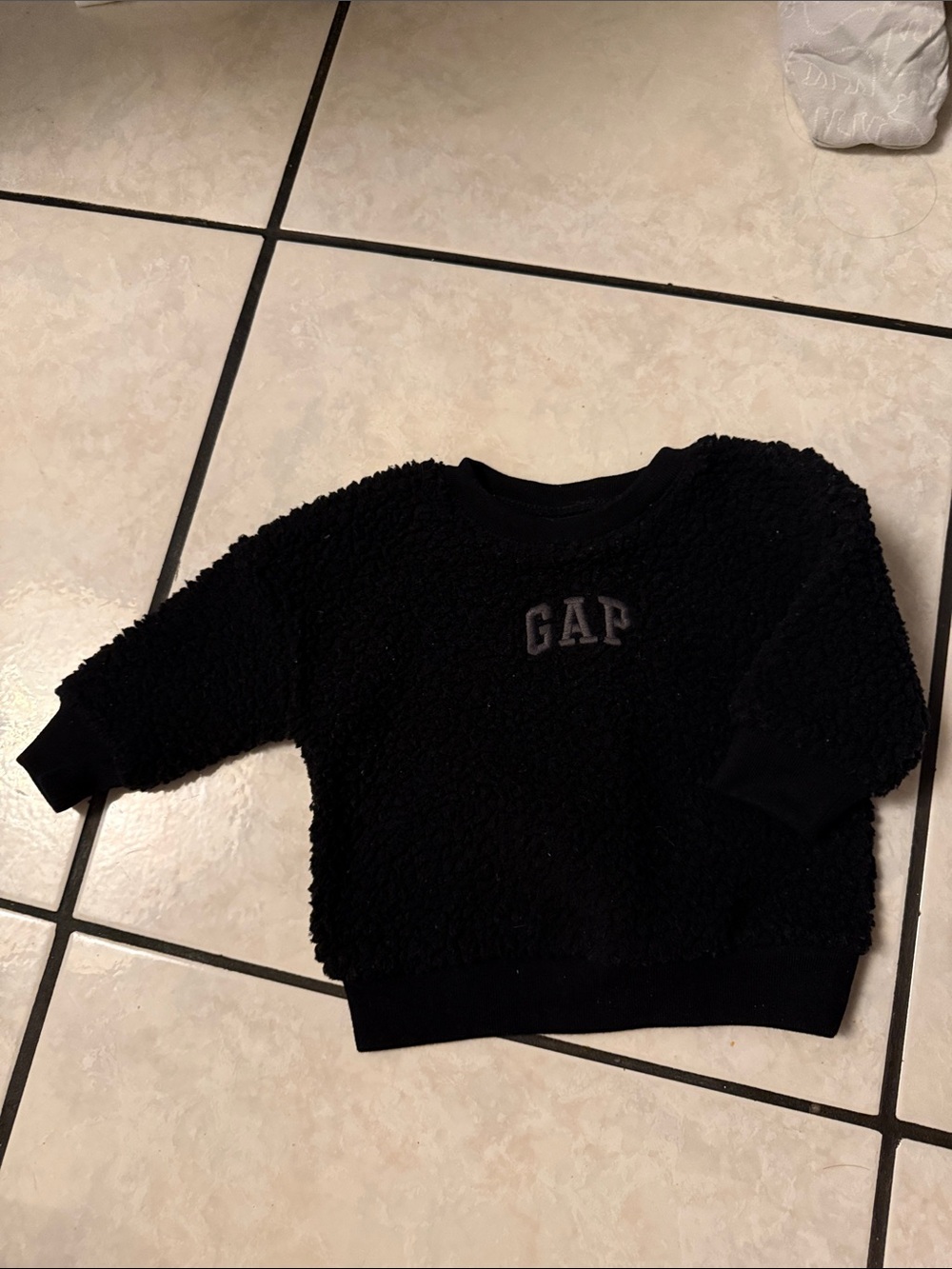 GAP Black Sherpa Crewneck Sweatshirt